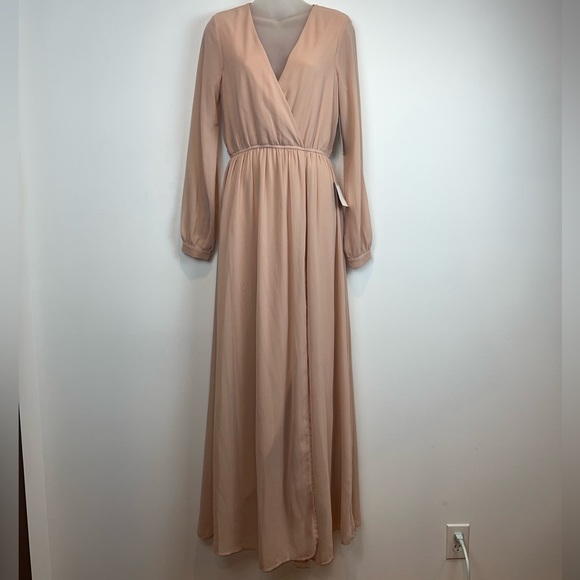 Lulus Wondrous Water Lilies Blush Pink Maxi Dress size Small - Picture 1 of 16